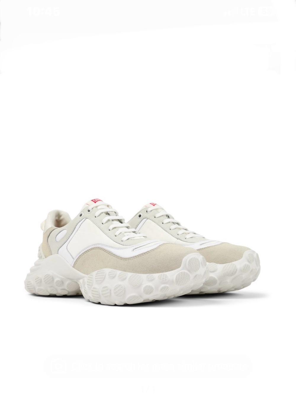 Camper  Pelotas Mars White & Beige Chunky Lace-Up Sneaker